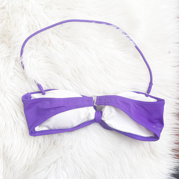 Victoria's Secret Purple Tie Front Bikini Top Small Mix & Match 2/$25 - Picture 2 of 3